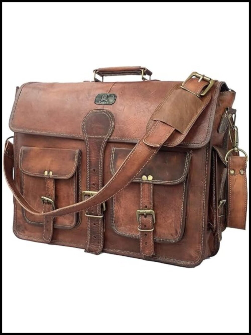 Full Grain Leather Bag Handmade Satchel Briefcase